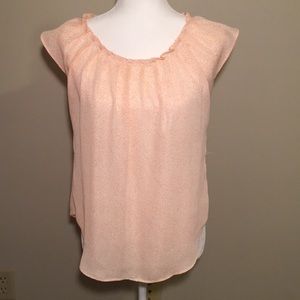 Lauren Conrad rose pattern flutter sleeve top